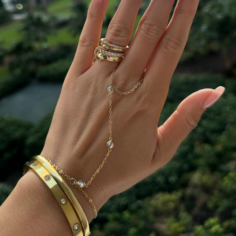 EVRY JEWELS Gold or Silver Plated Women'S Hypoallergenic Viral Stacked Rings