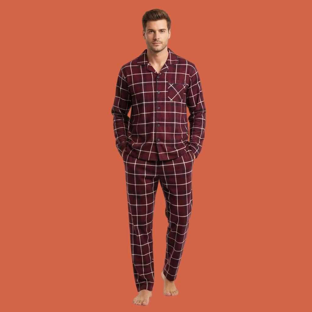 Pyjamas pour hommes Flanelle  pour l'automne et l'hiver 