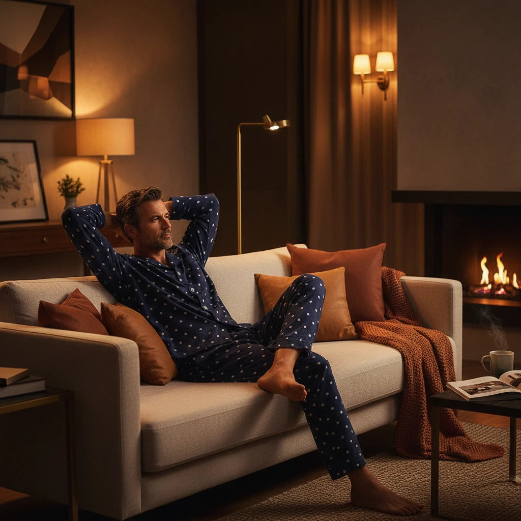 Men'S Home Suits Long-Sleeved Trousers Suits for Autumn and Winter Pijamas for Men Flannel Plaid Design Pajamas for Men