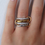 EVRY JEWELS Gold or Silver Plated Women'S Hypoallergenic Viral Stacked Rings